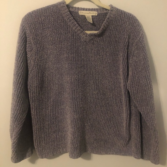 v neck purple soft sweater small - Picture 1 of 3